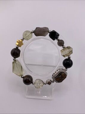 Sirius Meteorite & Libyan Desert Glass Bracelet